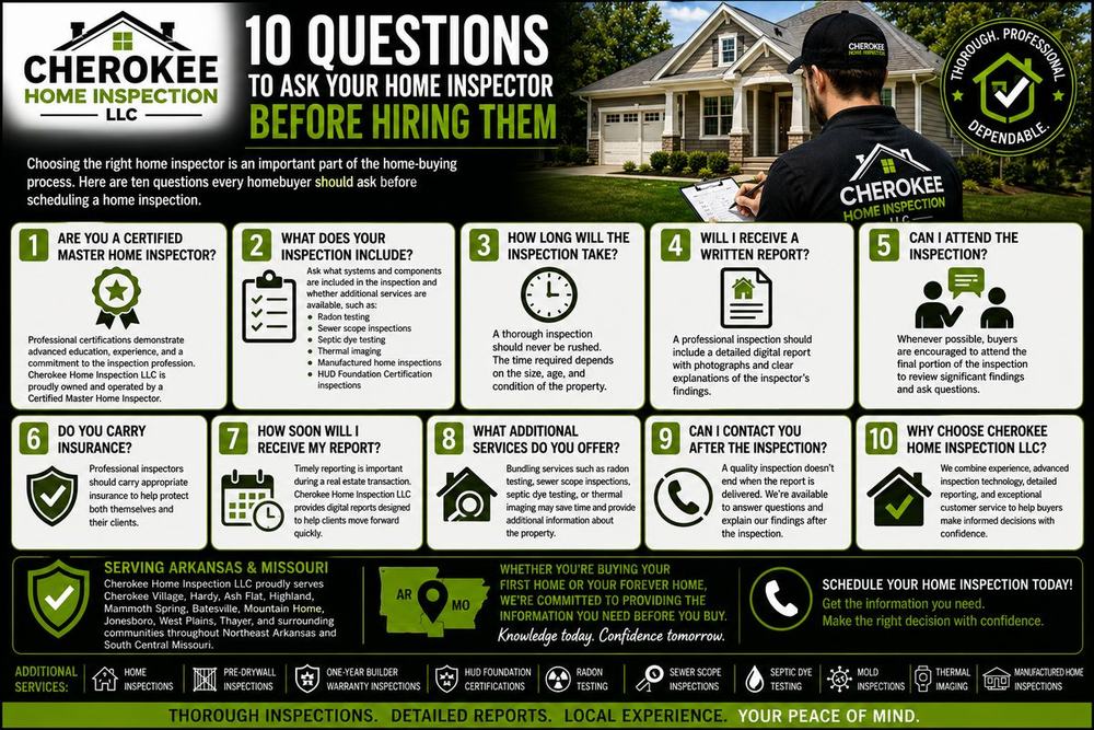 10 Questions to Ask Your Home Inspector Before Hiring One in Arkansas and Missouri