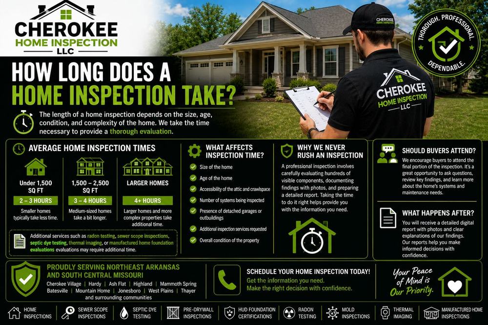 How Long Does a Home Inspection Take? What Arkansas and Missouri Homebuyers Should Expect